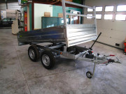 Remorque benne basculante 2 essieux - Capacité 1500 kg - En acier galvanisé