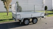 Remorque plateau grillagé à double essieux - PTAC 750 kg