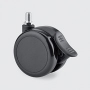 Roulette à tige filetée pour ameublement