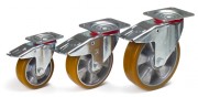 Roulette pivotante double frein