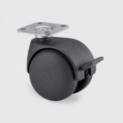 Roulette sur platine pour ameublement