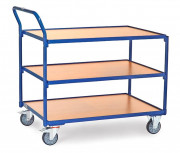 Servante d'atelier 300 kg avec 3 plateaux en mélaminé