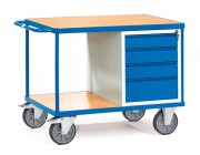 Servante d'atelier 2 plateaux - 4 tiroirs - Charge 600 kg