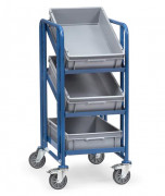 Servante pour bacs avec bacs, 3 plateaux