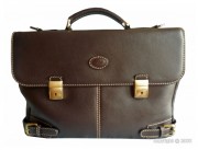 Serviette en cuir avec 2 serrures à clé