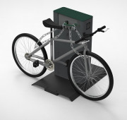 Station de recharge pour vélos et trottinettes électriques avec rack