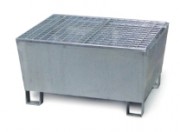 Bac de rétention en acier avec caillebotis - 1 fût 220 L