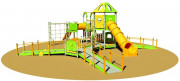 Structure aire de jeux avec toboggan - 2 à 12 ans