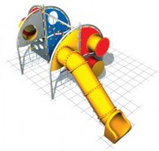 Structure de jeux avec murs d'escalade