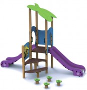 Structure multijeux 2 toboggans