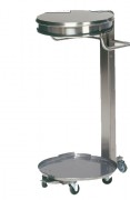 Support sac poubelle à pédale en inox - 120 L - 410 x 600 x H.900 mm