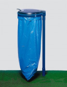 Support sac poubelle acier avec couvercle 120L