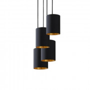 Suspensions en coton noir et intérieur or