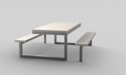 Table pique-nique en béton - L.2000 mm - Hauteur d'assise 450 mm