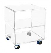 Table d'appoint plexi à roulettes
