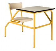 Table scolaire à siège attenant TASA - 1 ou 2 places - Taille 4 à 6 - Plateau mélaminé ou stratifié