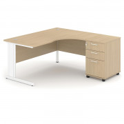 Bureau en bois avec retour