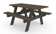 Table de pique-nique en plastique recyclé - PMR - L1500 ou 1800 mm