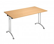 Table de réunion pliante polyvalente - pieds chromés - rectangulaire - plateau mélaminé ép. 25 mm - 120 x 80 cm à 160 x 80 cm