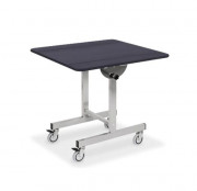 Chariot room service carré - Plateau bois Mélaminé - Piètement inox brossé