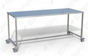 Table de travail en inox à roulettes - 1 ou 2 palettes - Dim. L1200 à 2000 x P700 à 1000 x H900 mm