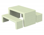 Table et Banquettes en béton à poser