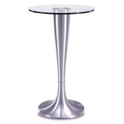 Table haute design en verre trempé