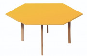 Table d'école hexagonale en bois - Taille 6 - Dim. ?1600 mm x H. 755 mm