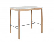Table mange debout rectangulaire piètement bois KERIA - H. 110 cm - Dim. 80 x 80 à 160 x 80 cm - Piètement hêtre massif - Plateau mélaminé ou stratifié