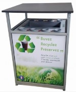 Table mange debout avec collecteur gobelets