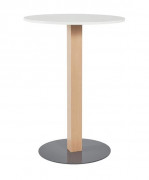 Table mange debout ronde piètement central KERIA - H. 110 cm - Diam. 60 ou 80 cm - Piètement hêtre massif - Plateau mélaminé ou stratifié