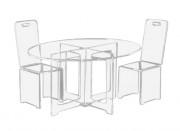 Table ovale en plexiglas