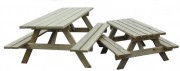 Table pique-nique bois à sceller - Dim. L120 x l110 x H56 cm