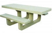 Table pique-nique en béton à poser ou à sceller - Dim. L230 x l169 x H79 cm