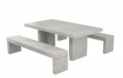 Table pique nique en béton - 6 Places + 2 PMR - L.2000 x P.2100 x H.780 mm - Coloris au choix