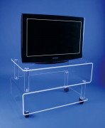 Table plexi tv-hifi - Longueur : 75 ou 88 cm - Haut : 45 cm