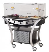 Buffet réfrigéré avec vitrine en plexi - Dim. L 1130 x P 525 x H 1220 mm