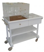 Buffet réfrigéré en bois à roulettes avec guéridon - 4 pots eutectiques froids