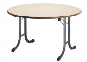 Table ronde pliante empilable - mélaminé - ? 150 cm - Piètement acier