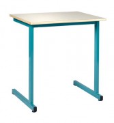 Table scolaire fixe à dégagement latéral LODI - 1 ou 2 places - T4 à T7 - Dim. 70 x 50 cm ou 130 x 50 cm - Plateau mélaminé ou stratifié