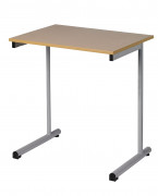 Table scolaire fixe à dégagement latéral ALGO - 1 ou 2 places - Taille 4 à 6 - Dim. 70 x 50 cm ou 130 x 50 cm - Plateau mélaminé ou stratifié