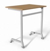 Table scolaire sur 2 roulettes dégagement latéral MIDS - 1 ou 2 places - T3 à T6 - Dim. 60 x 50 cm à 130 x 50 cm - Plateau mélaminé ou stratifié