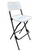 Tabouret haut pliant avec dossier - polypropylène - assise 74 cm
