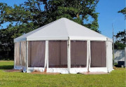 Tente de réception octogonale - Dimensions : 8x8 m à 10x10 m - Capacité : 60 à 100 personnes