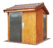 Toilette publique à toit 2 pans