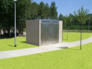 Toilettes public doubles en béton