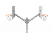 Tour buts de basketball extérieure - 2 ou 4 têtes - Deport 1 m - Hauteur 2,60 ou 3,05 m - Panneau rectangulaire