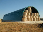 Tunnel de stockage agricole métallo textile autoportant - Largeur : de 7,90m à 13,30m - Hauteur : de 4,50m à 7,50 m