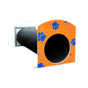 Tunnel obstacle pour chien en PEHD recyclé - Panneaux en matières recyclée avec autocollants - L.300 x P.80 x H.100 cm