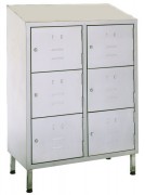 Vestiaire multicases inox - 6 cases - L 325 x P 400 x H 2160 mm